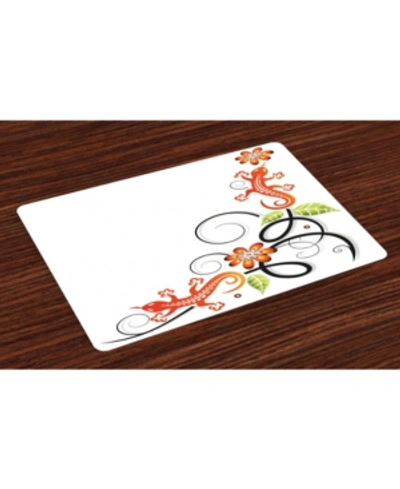 Ambesonne Tribal Place Mats, Set Of 4 In Orange