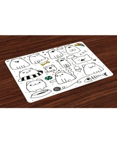 Ambesonne Cartoon Place Mats, Set Of 4 In Multi