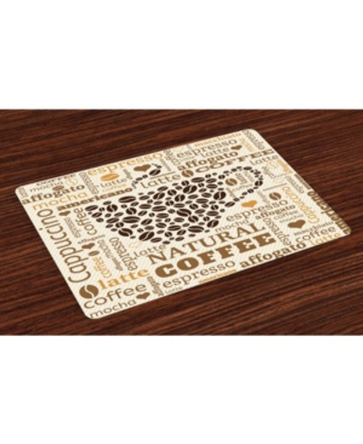 Ambesonne Modern Place Mats, Set Of 4 In Cream