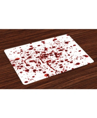 Ambesonne Horror Place Mats, Set Of 4 In Red