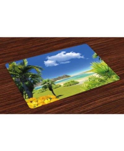 Ambesonne Tropical Place Mats, Set Of 4 In Multi