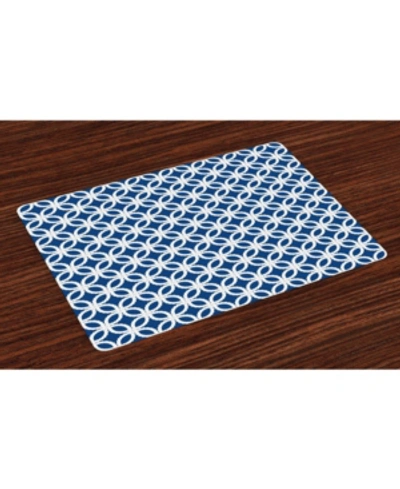 Ambesonne Place Mats, Set Of 4 In Navy