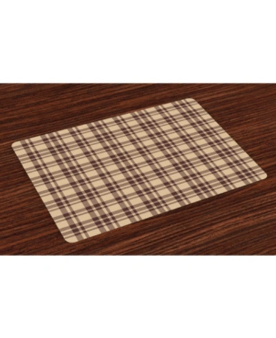 Ambesonne Tan And Brown Place Mats, Set Of 4