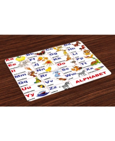 Ambesonne Educational Place Mats, Set Of 4 In Multi