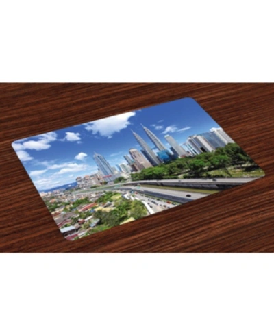 Ambesonne City Place Mats, Set Of 4 In Multi