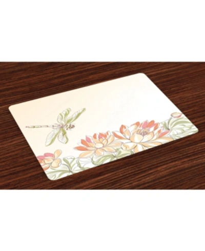 Ambesonne Dragonfly Place Mats, Set Of 4 In Cream