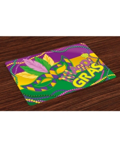 Ambesonne Mardi Gras Place Mats, Set Of 4 In Magenta