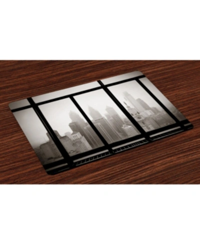 Ambesonne City Place Mats, Set Of 4 In Multi
