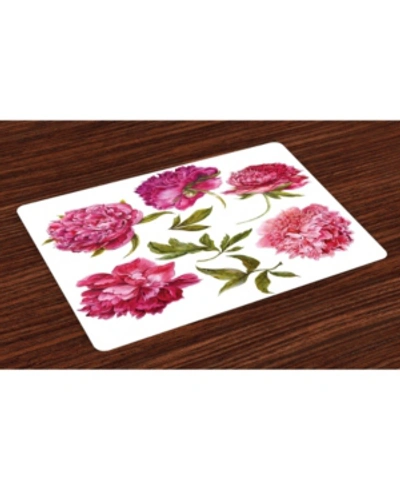 Ambesonne Floral Place Mats, Set Of 4 In Multi