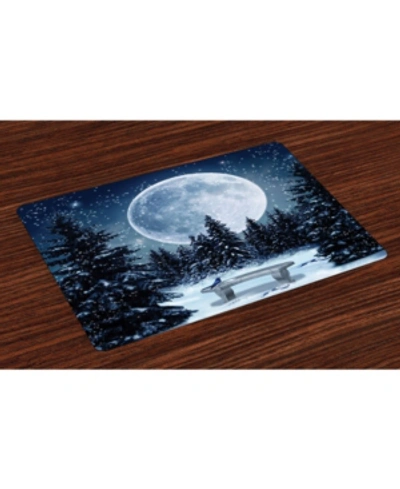 Ambesonne Winter Place Mats, Set Of 4 In Blue