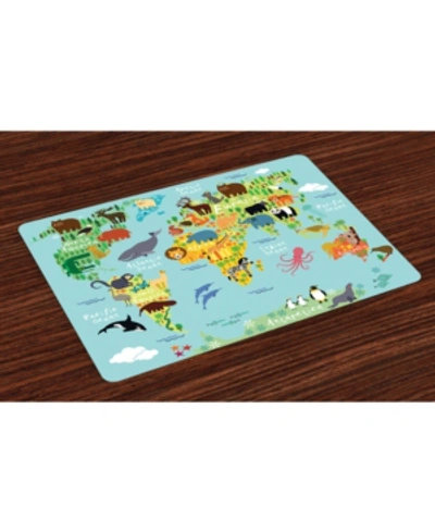 Ambesonne Wanderlust Place Mats, Set Of 4 In Multi
