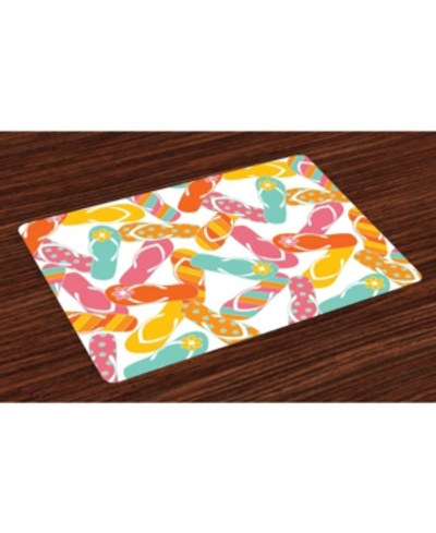 Ambesonne Summer Place Mats, Set Of 4 In Multi
