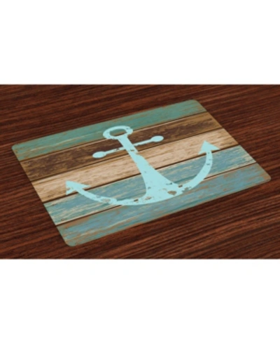 Ambesonne Anchor Place Mats, Set Of 4 In Multi