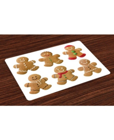 Ambesonne Gingerbread Man Place Mats, Set Of 4 In Multi