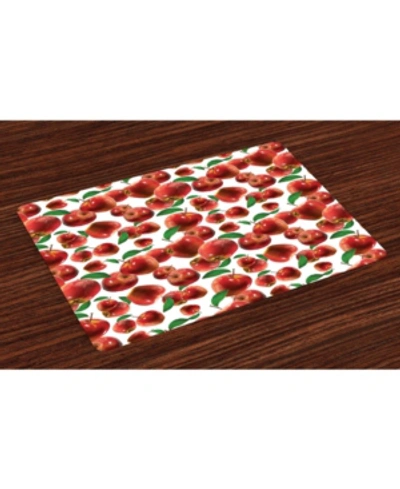 Ambesonne Apple Place Mats, Set Of 4 In Multi