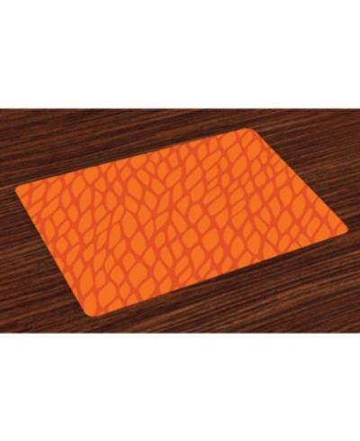 Ambesonne Burnt Place Mats, Set Of 4 In Orange