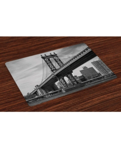 Ambesonne New York Place Mats, Set Of 4 In Multi