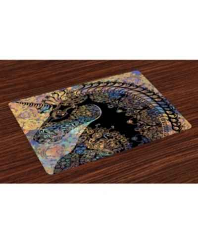 Ambesonne Unicorn Place Mats, Set Of 4 In Multi