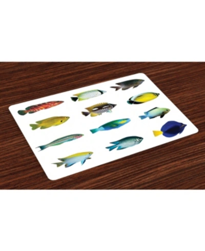 Ambesonne Fish Place Mats, Set Of 4 In Multi