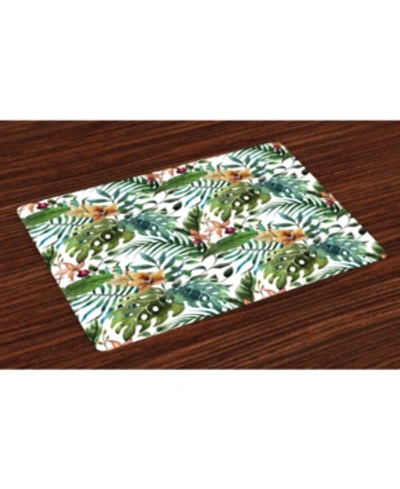 Ambesonne Leaf Place Mats, Set Of 4 In Multi
