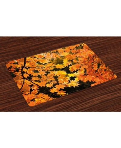 Ambesonne Fall Place Mats, Set Of 4 In Orange