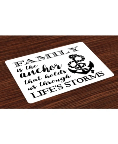 Ambesonne Family Place Mats, Set Of 4 In Black