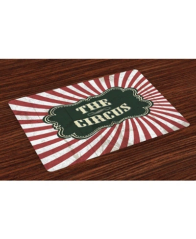 Ambesonne Circus Place Mats, Set Of 4 In Emerald