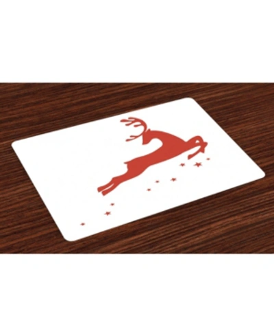 Ambesonne Place Mats, Set Of 4 In Red