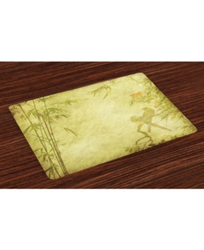 Ambesonne Bamboo Place Mats, Set Of 4 In Green