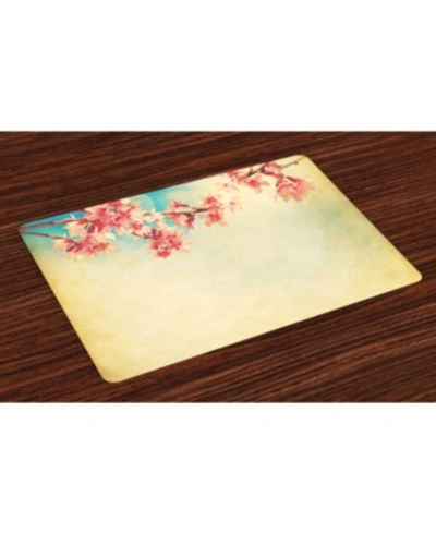 Ambesonne Floral Place Mats, Set Of 4 In Multi