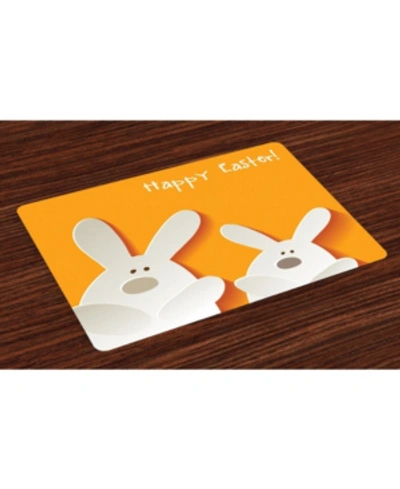 Ambesonne Easter Place Mats, Set Of 4 In Orange