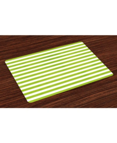 Ambesonne Lime Green Place Mats, Set Of 4 In Multi