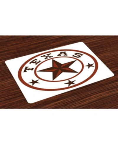 Ambesonne Texas Star Place Mats, Set Of 4 In Multi