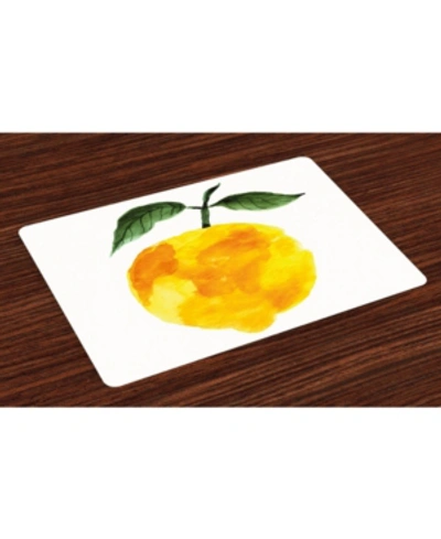 Ambesonne Place Mats, Set Of 4 In Yellow