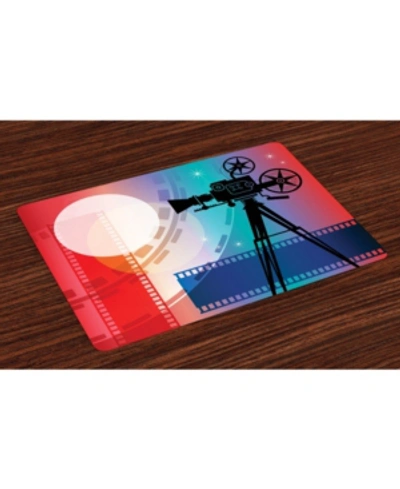 Ambesonne Cinema Place Mats, Set Of 4 In Multi