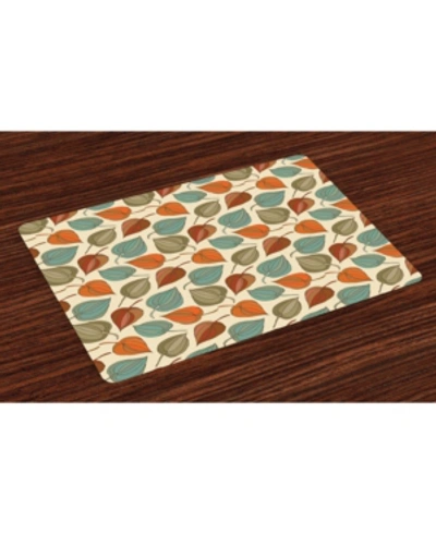 Ambesonne Floral Place Mats, Set Of 4 In Multi