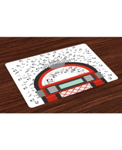 Ambesonne Jukebox Place Mats, Set Of 4 In Red