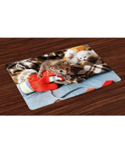 Ambesonne Cats Place Mats, Set Of 4 In Multi