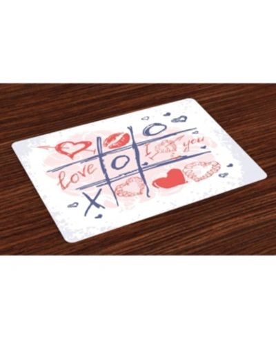 Ambesonne Valentines Day Place Mats, Set Of 4 In Blue