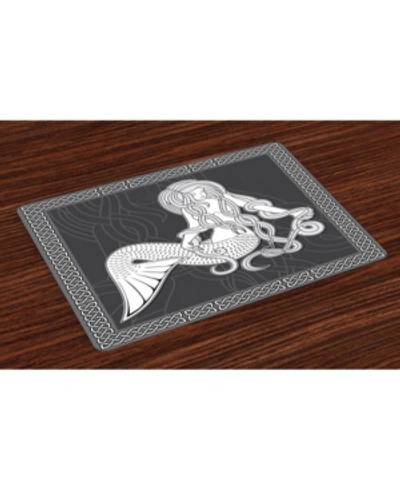 Ambesonne Mermaid Place Mats, Set Of 4 In Brown
