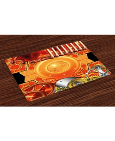 Ambesonne Steampunk Place Mats, Set Of 4 In Multi
