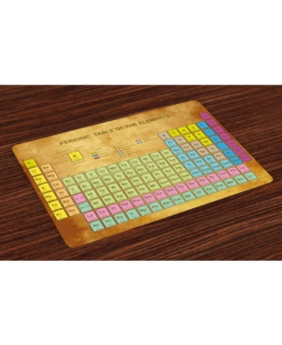 Ambesonne Periodic Table Place Mats, Set Of 4 In Multi