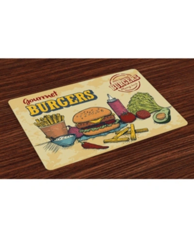 Ambesonne Hamburger Place Mats, Set Of 4 In Multi