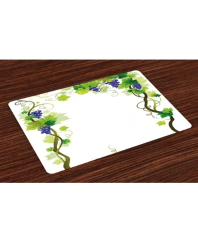 Ambesonne Vineyard Place Mats, Set Of 4 In Green