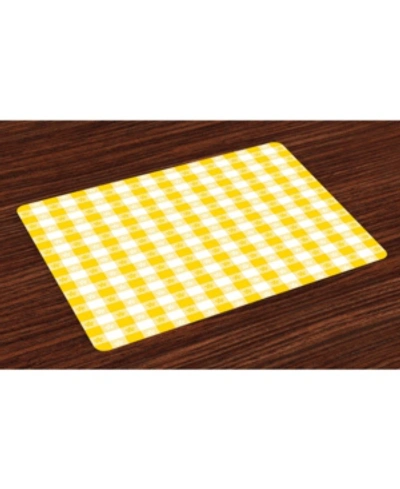 Ambesonne Place Mats, Set Of 4 In Yellow