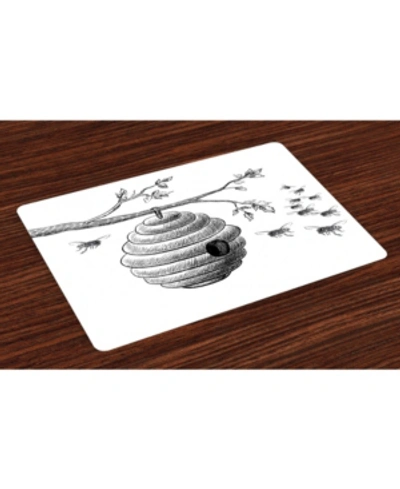 Ambesonne Nature Place Mats, Set Of 4 In Charcoal
