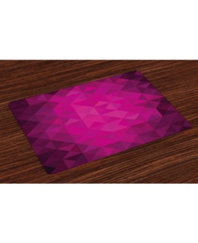 Ambesonne Hot Pink Place Mats, Set Of 4 In Multi