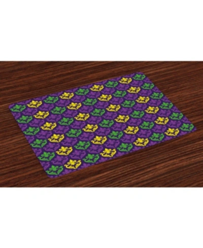 Ambesonne Mardi Gras Place Mats, Set Of 4 In Purple