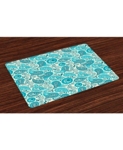 Ambesonne Turquoise Place Mats, Set Of 4 In Aqua