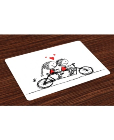 Ambesonne Bicycle Place Mats, Set Of 4 In Black
